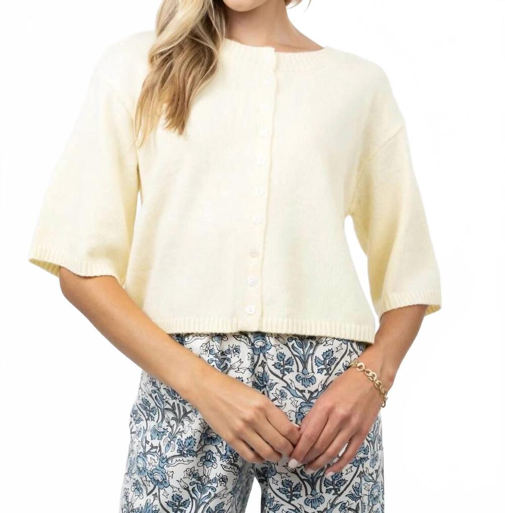 NEW IVY JANE cardigan elbow sleeve sweater in butter